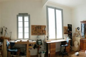 1-panorama-The workshop-nicolas-gilles-violin-maker-montpellier-villeneuvette-france
